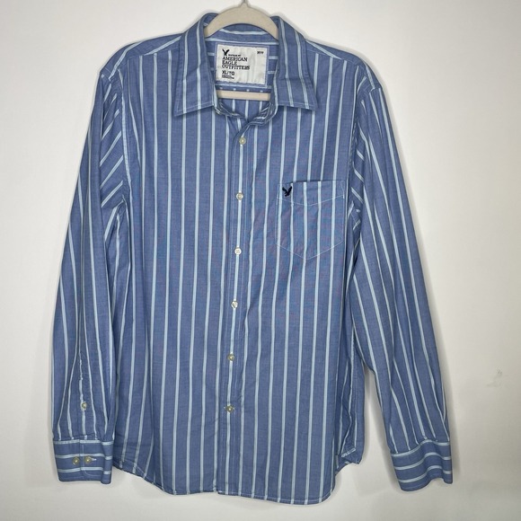 American Eagle Outfitters Other - AMERICAN EAGLE Button‎ Down Shirt Size Extra Large XL BLUE STRIPED Vintage Fit